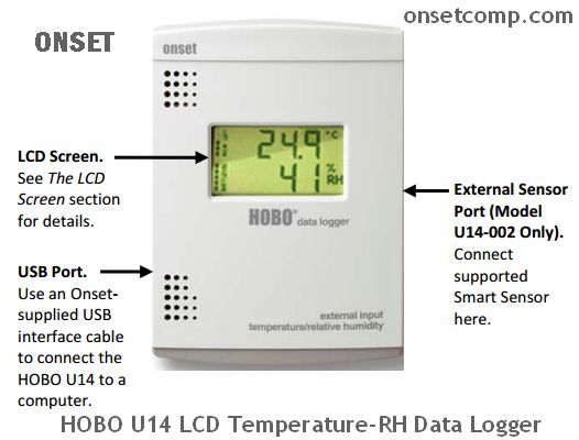 HOBO U14 LCD Temperature-RH Data Logger