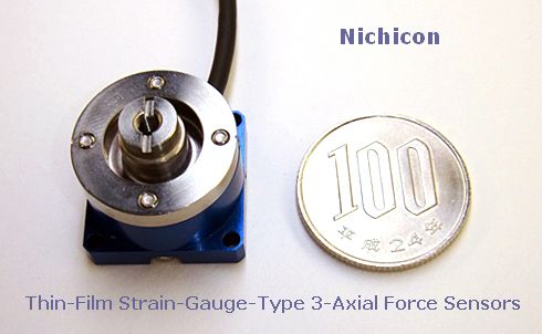 Thin-Film Strain-Gauge-Type 3-Axial Force Sensors Nichicon